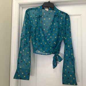 Women’s Sheer Wrap blouse S
